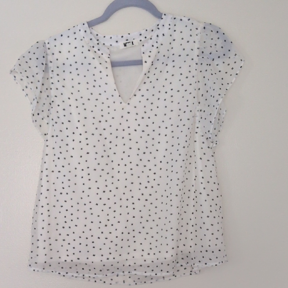 Elegant White Polka Dot Blouse